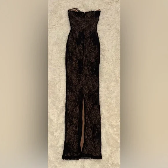 NEW House Of Cb Lucienne Strapless Stretch Lace Black Gown Sz XS -  threedaughtersproperties.com
